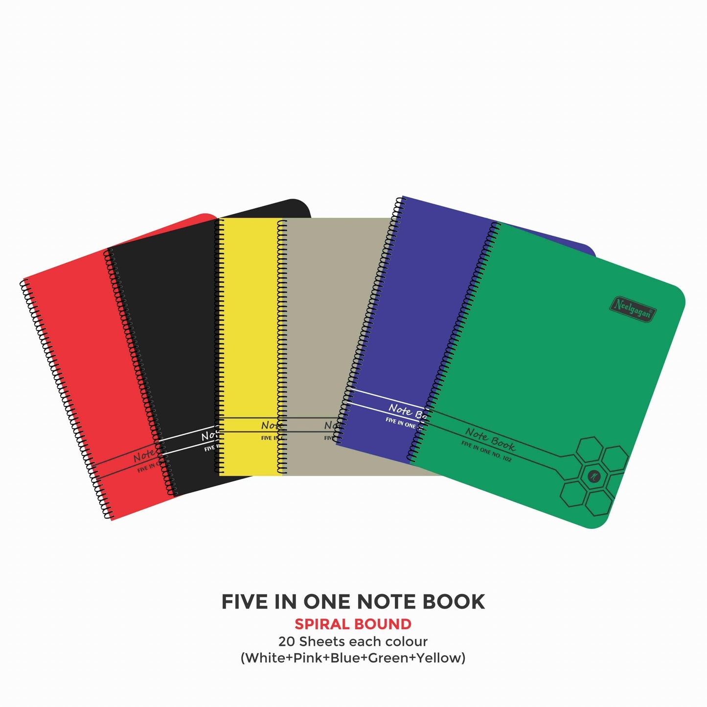 NEELGAGAN STUDENT SPIRAL NOTEBOOK PLAIN 200 PG