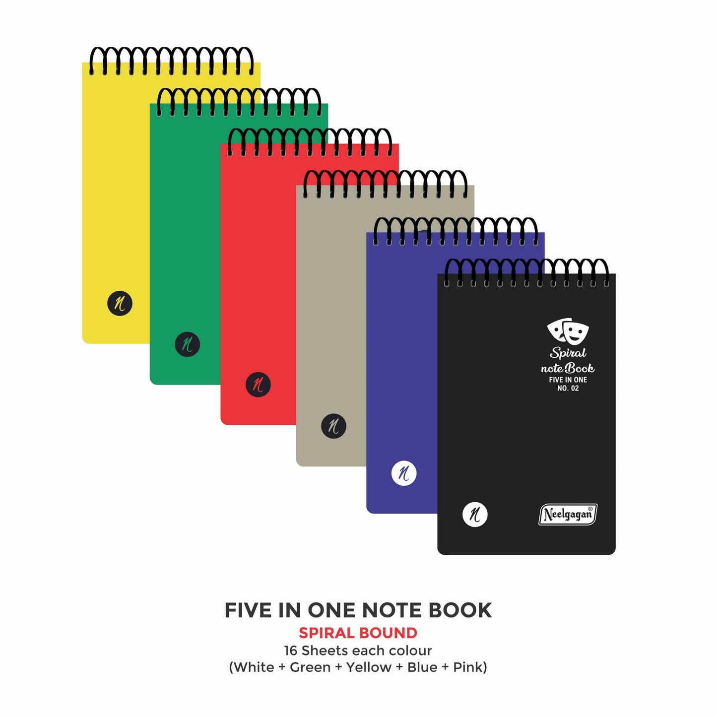 NEELGAGAN SPIRAL PAD NO 02 COLORED UNRULED