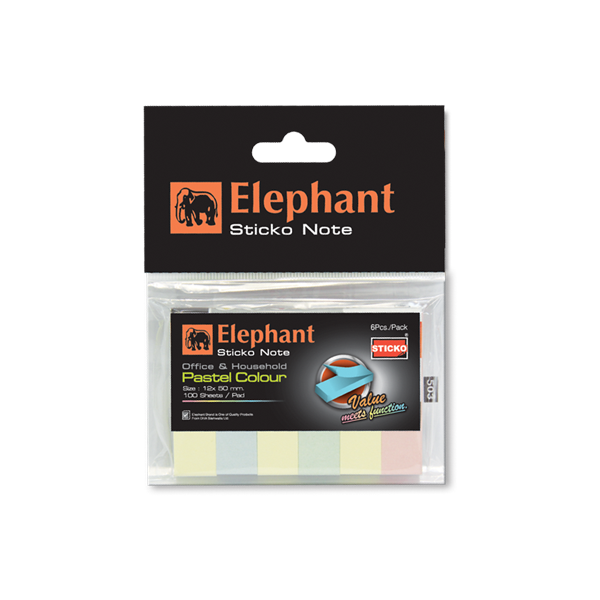 ELEPHANT 112103 12*50 STICKY NOTES PASTEL