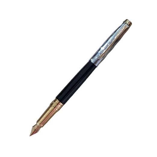 PARKER ASTER ESSENTIAL BLACK & CHROME GOLD TRIM FOUNTAIN PEN
