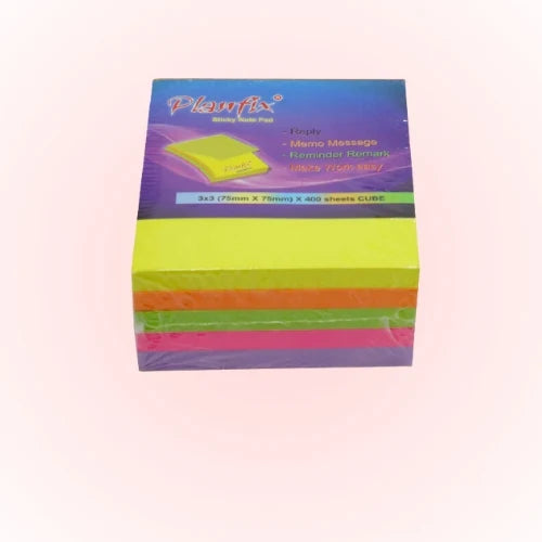 PLANFIX 21012 STICKY PAD CUBE 3X3 400SHEETS