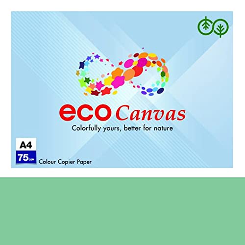 JK A4 75GSM ECO CANVAS COLOURED PAPER REAM GREEN 500SHEET