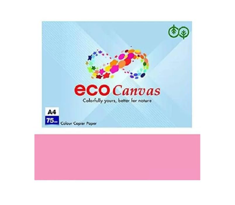 JK A4 75GSM ECO CANVAS COLOURED PAPER REAM PINK 500SHEET