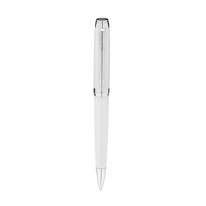 PARKER AMBIENT WHITE CHROME TRIM BALL PEN