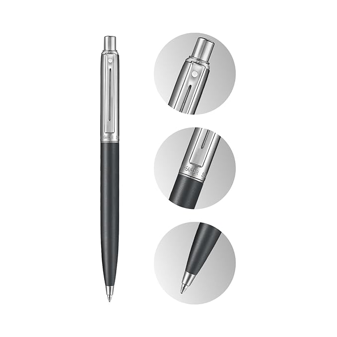 SHEAFFER 331 BRUSHED MATTE BLACK CHROME TRIM BALL PEN