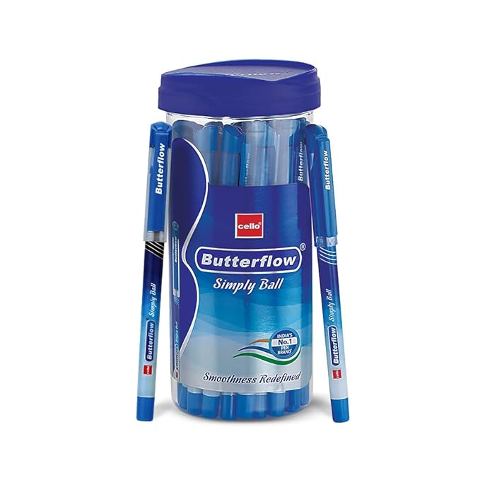 CELLO BUTTERFLOW SIMPLY BALL PEN BLUE PACK OF 20PCS