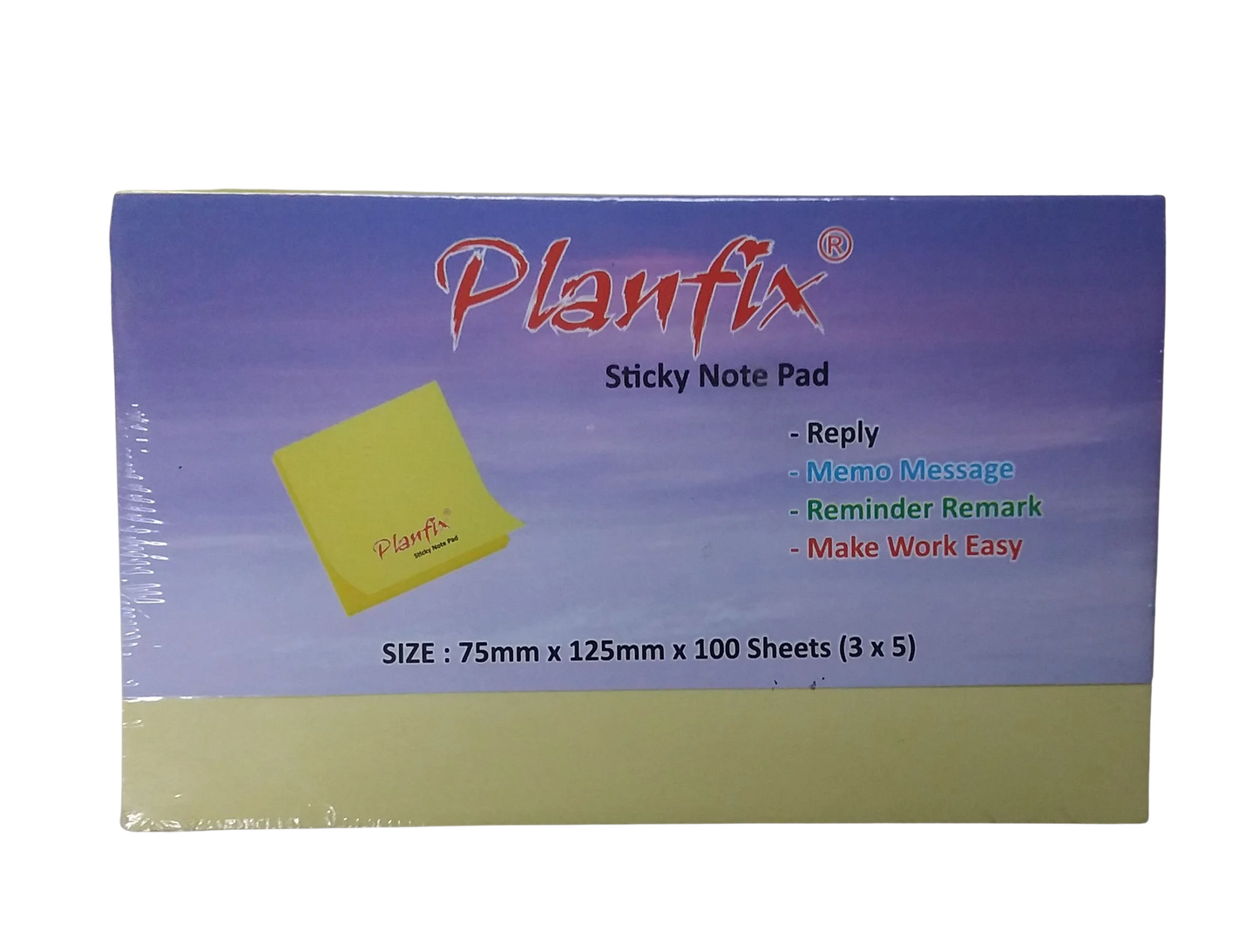 PLANFIX 005 STICKY PAD PLAIN 3X5 100SHEETS