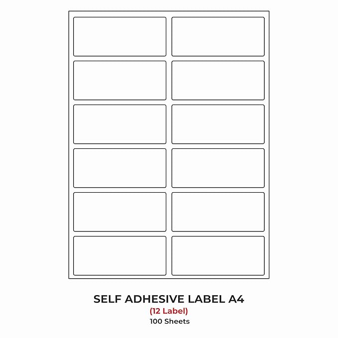 NEELGAGAN BUSINESS LABEL A4 WHITE ST 12