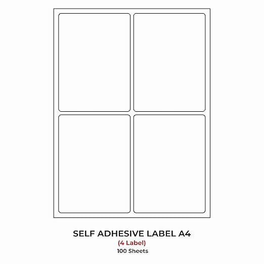 NEELGAGAN BUSINESS LABEL A4 WHITE ST 4"