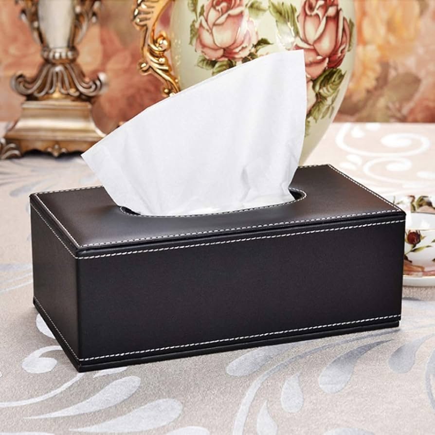 V-CUBE DESIGNS VCDTH2515BK VEGAN LEATHER TISSUE HOLDER BLACK (25X15X7CM)