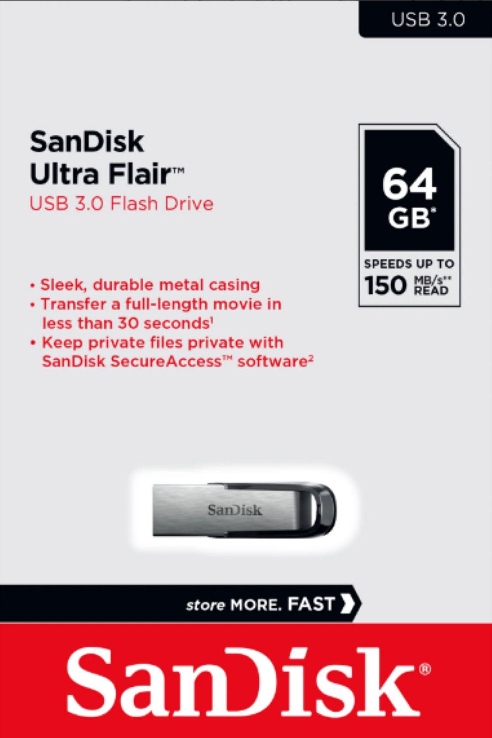 SANDISK CZ73 64GB USB PEN DRIVE 3.0 METAL