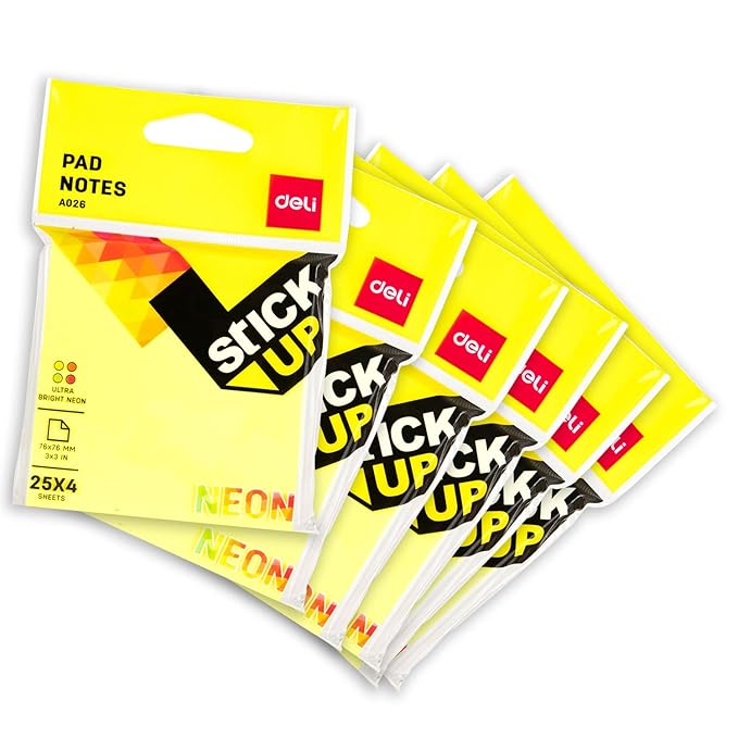 DELI 02602 STICKY NOTES 4 X 25 NEON