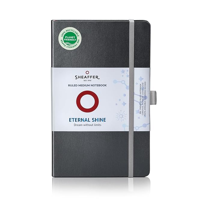 SHEAFFER 36601 ETERNAL SHINE A5 NOTEBOOK METAL CHARCOAL