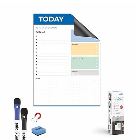 SOLO MWSA4D1 MAGNETIC DAILY PLANNER WHITE BOARD