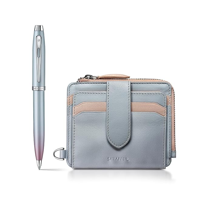 SHEAFFER 9376 EXPRESSIONS PEARL CHROME TRIM BALL PEN+WALLET