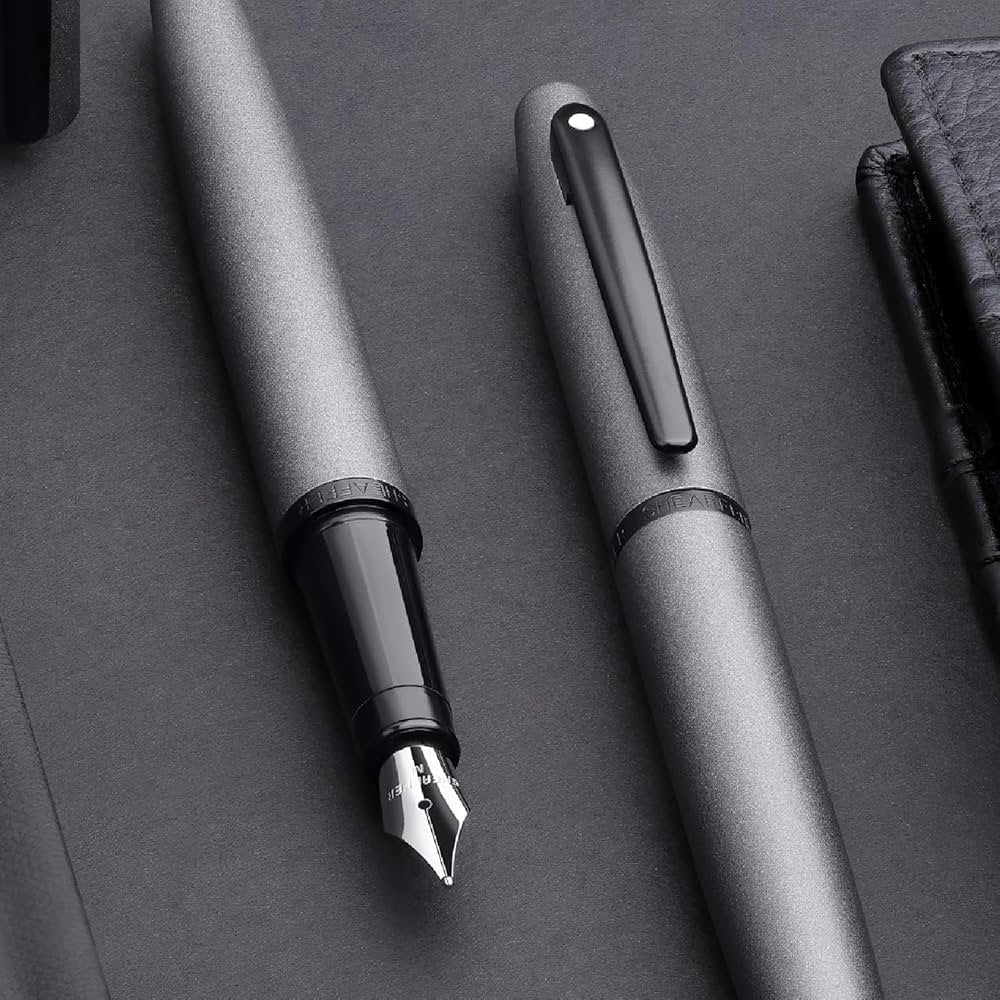 SHEAFFER 9424 MATT GRAY WITH MATT BLACK TRIM FOUNTAIN PEN