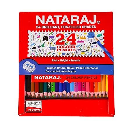 NATARAJ COLOUR PENCILS FULL SIZE 24PCS