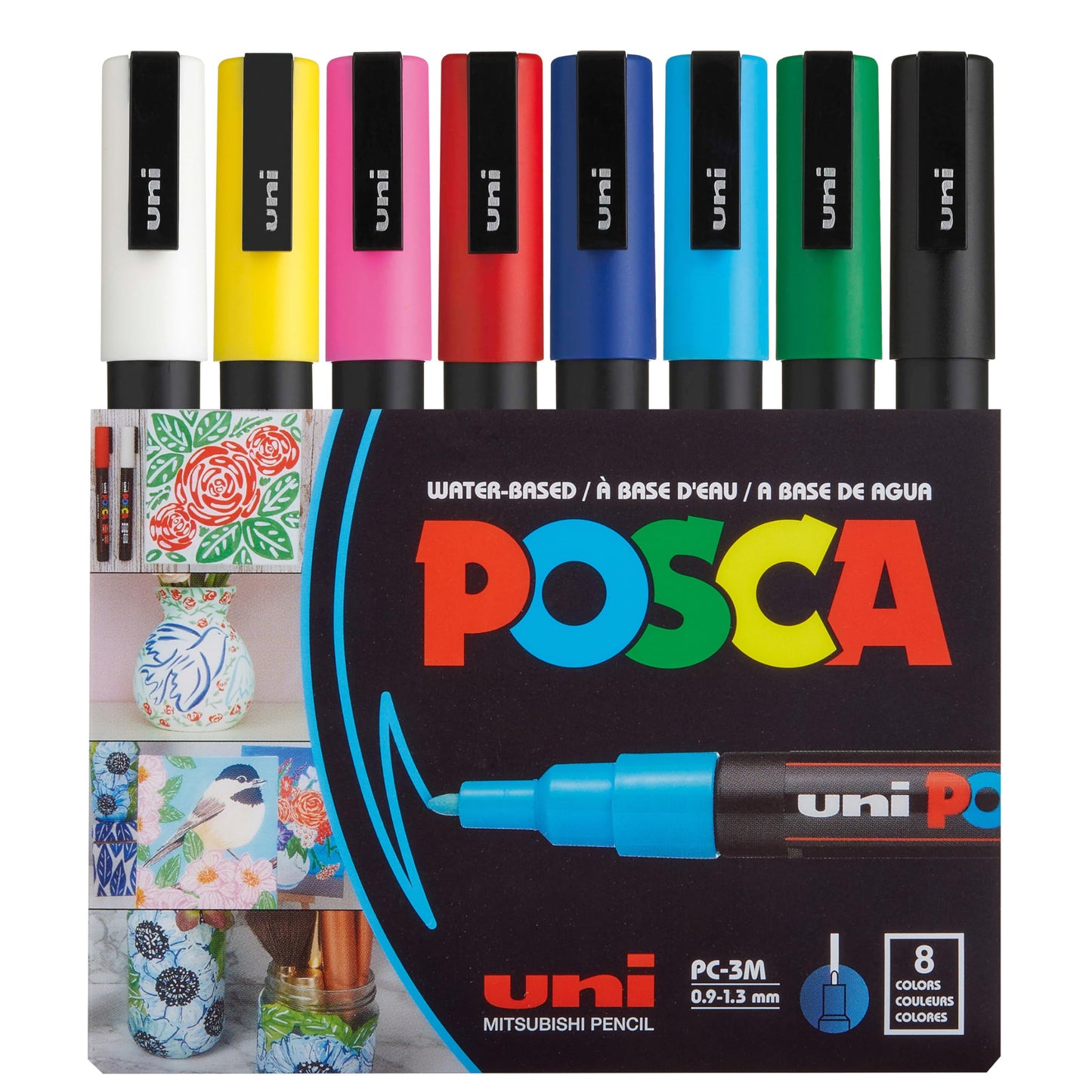 UB 3M POSCA MARKER AST SET 8C 1200