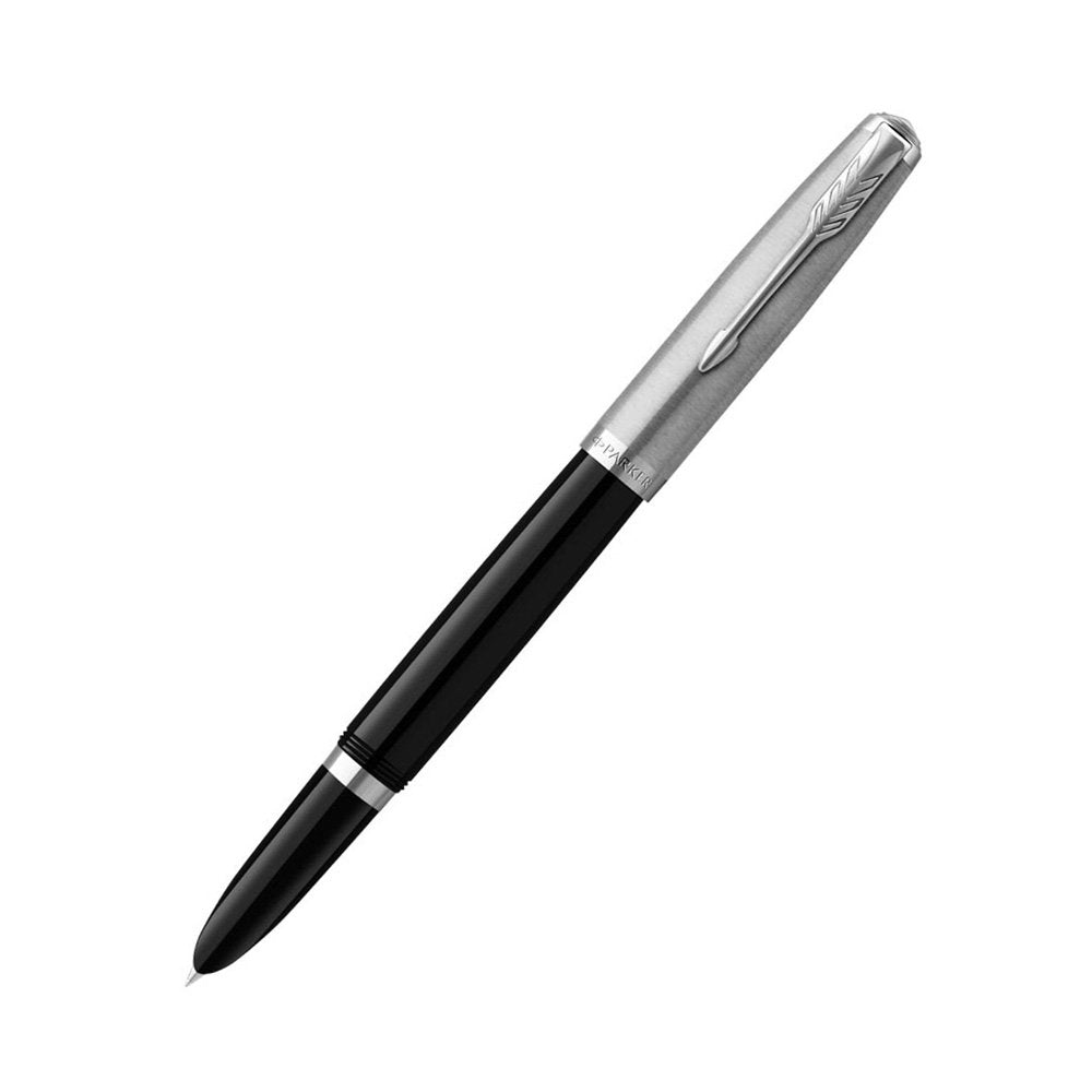 PARKER 51 BLACK CHROME TRIM FOUNTAIN PEN FINE NIB
