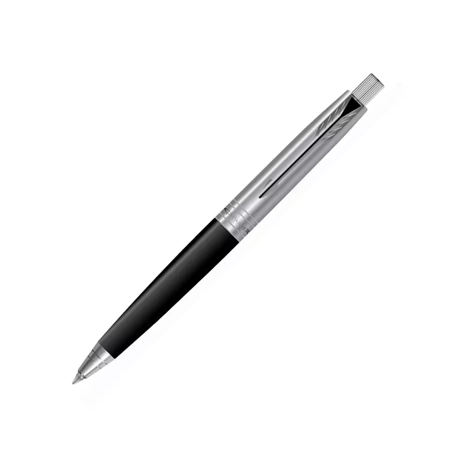 PARKER ASTER SILVER BLACK CHROME TRIM BALL PEN