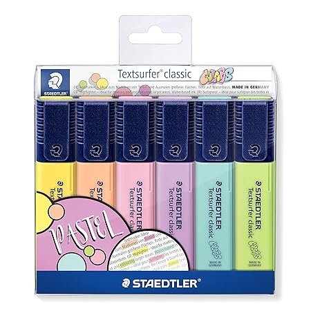 STAEDTLER 364 CWP6 CLASSIC HIGHLIGHTER PASTEL PACK OF 6PCS