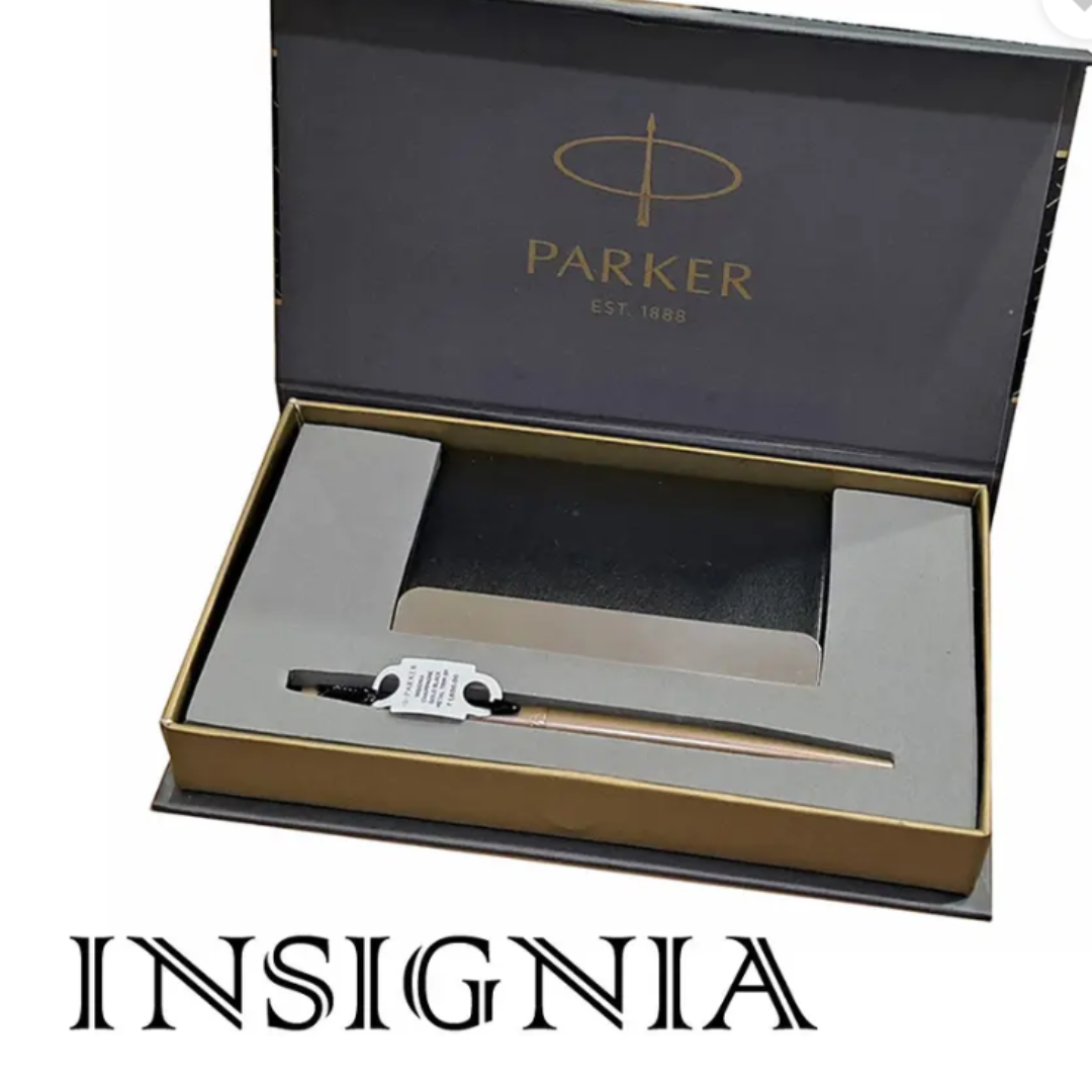 PARKER INSIGNIA LAQUE BLACK BMT BALL PEN+ CREDIT CARD HOLDER