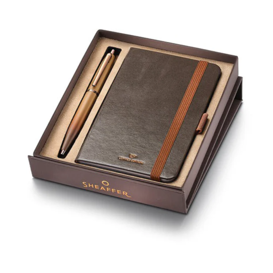 SHEAFFER 9428 COFFEE EDITION MT BROWN BALL PEN+NOTE BOOK