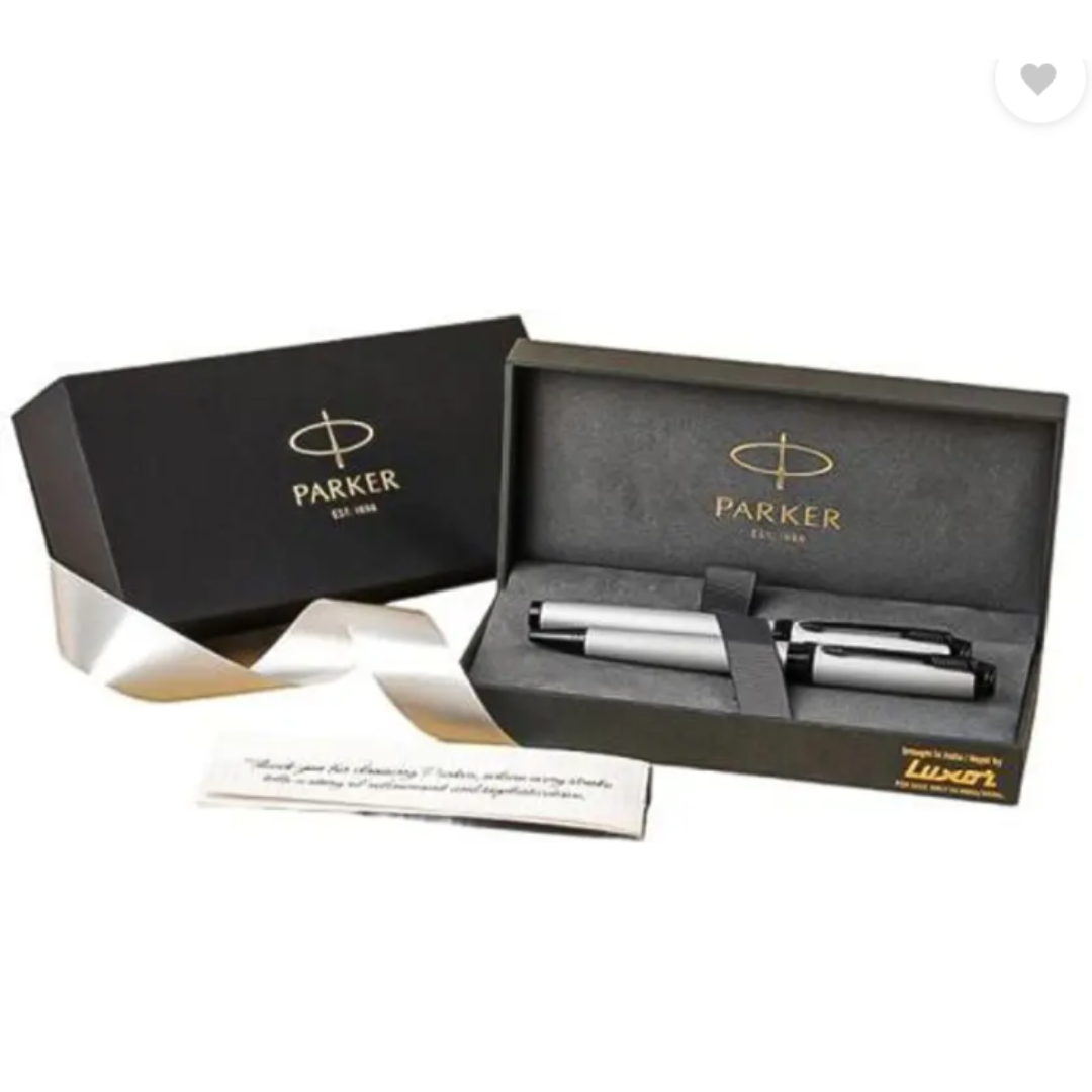 PARKER AMBIENT DARK GREY BMT ROLLER BALL & BALL PEN SET