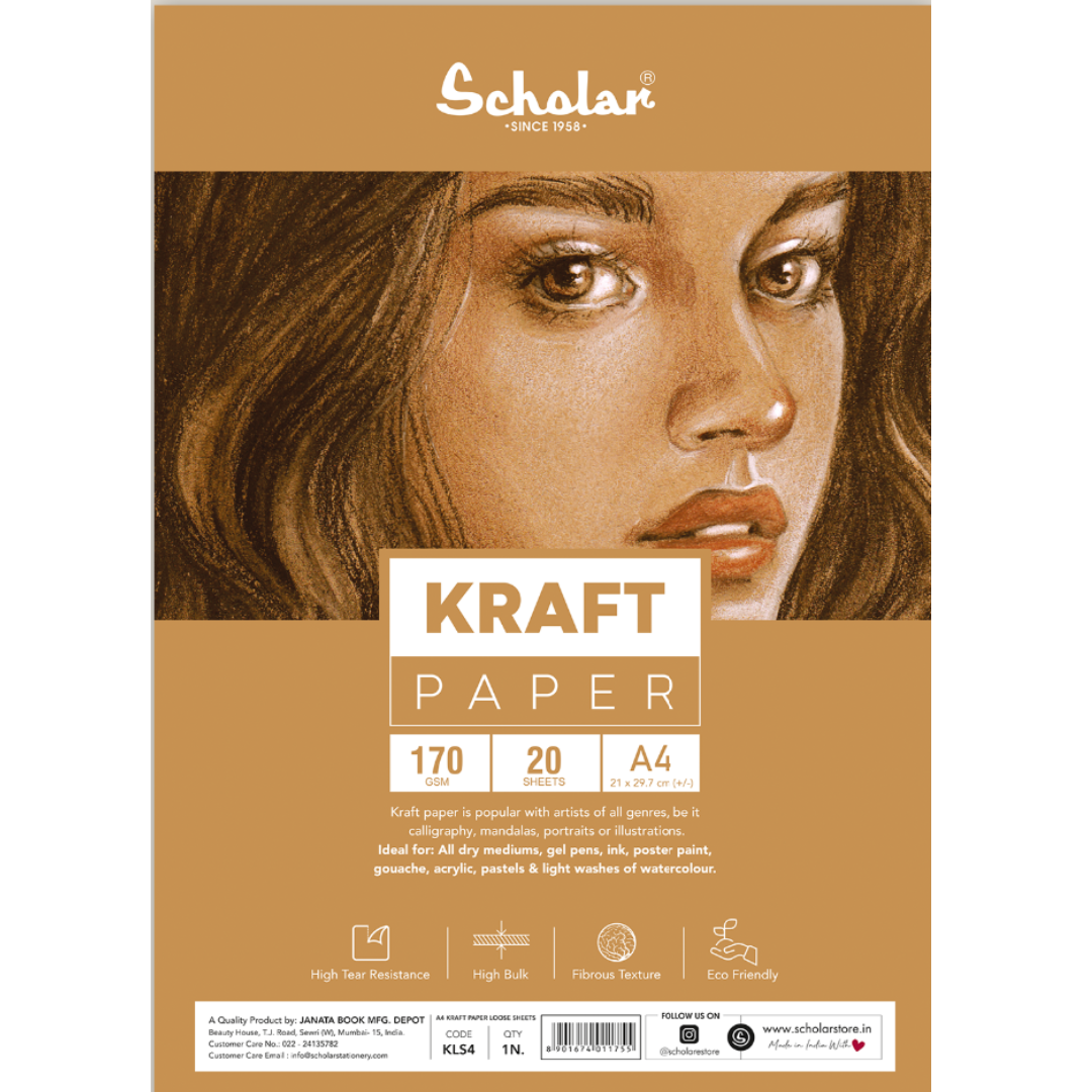 SCHOLAR KLS4 A4 KRAFT LOOSE SHEETS