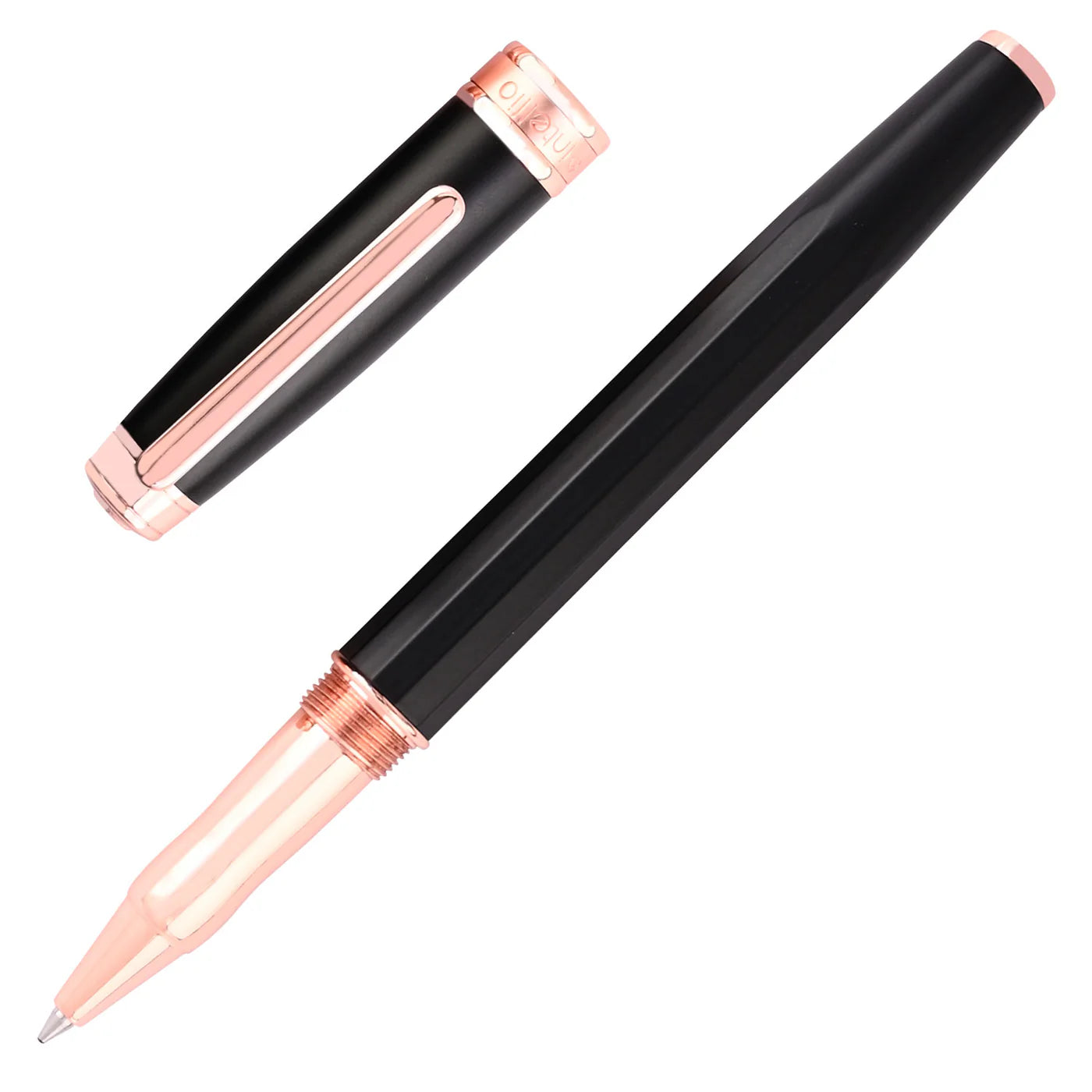 INTELLIO RP13RGP1 MYSTIQUE MATTE BLACK & ROSE GOLD ROLLER BALL