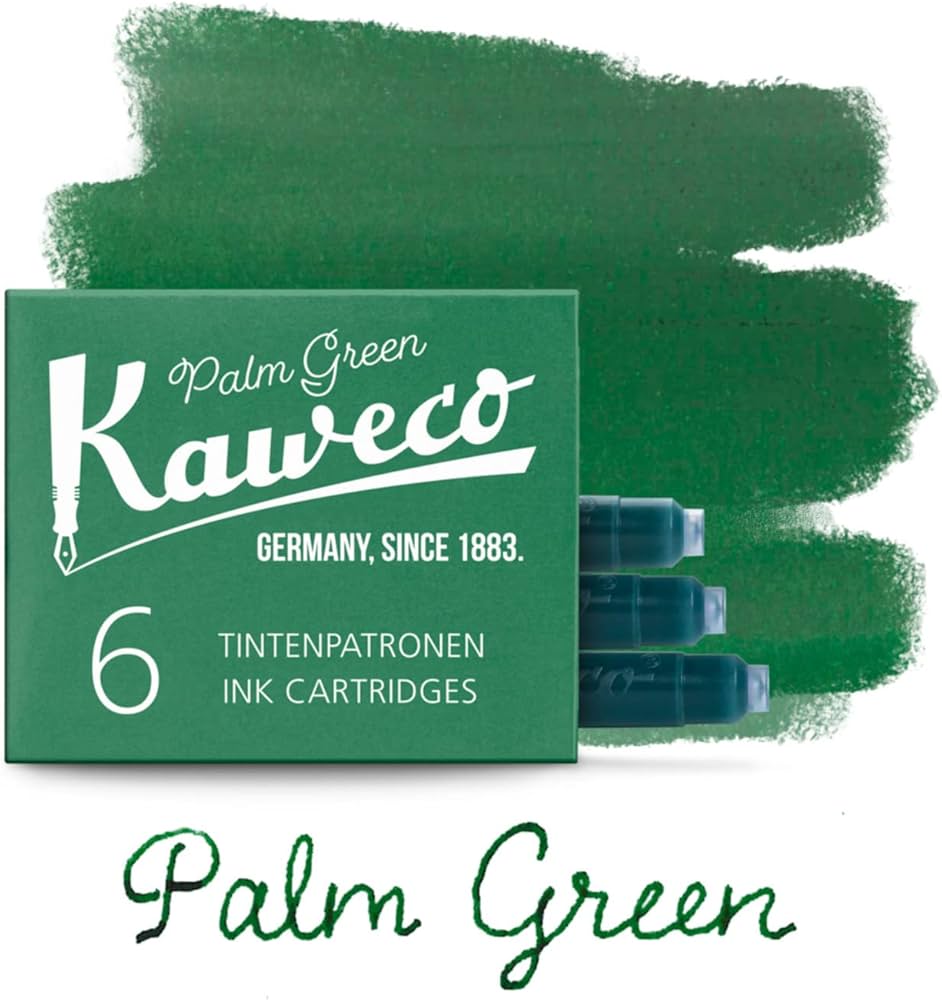 KAWECO PALM GREEN INK CARTRIDGES SET OF 6