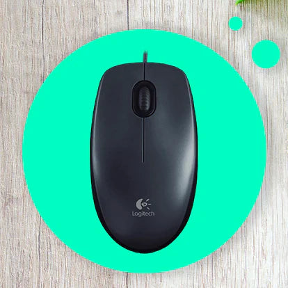 LOGITECH M 100R CORDED BLACK MOUSE