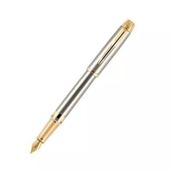 PARKER ODYSSEY BRUSHED METAL GOLD TRIM FOUNTAIN PEN