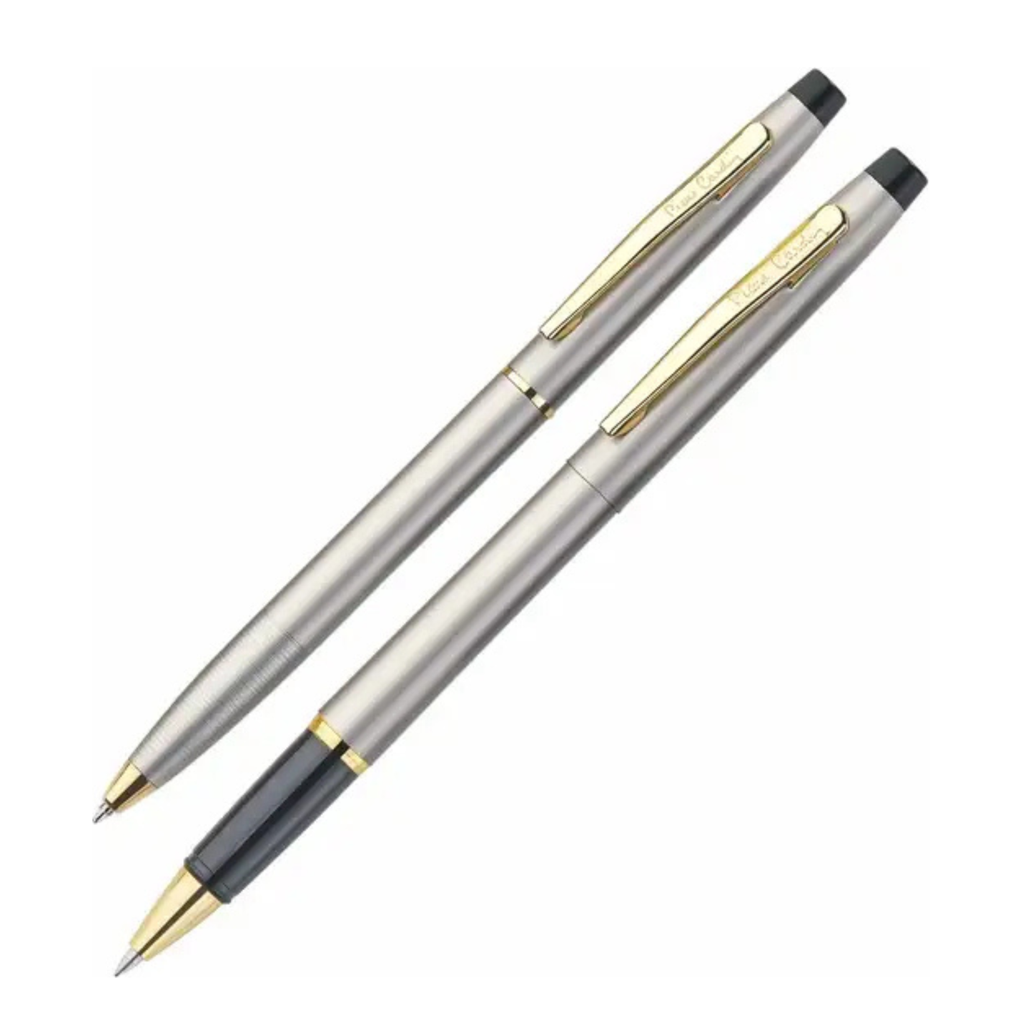 PIERRE CARDIN KRISS SATIN NICKLE SET ROLLER BALL +BALL PEN