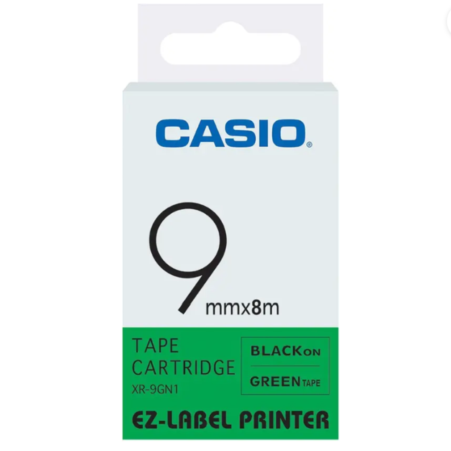 CASIO XR9GN1 TAPE CARTRIDGE BLACK-GREEN