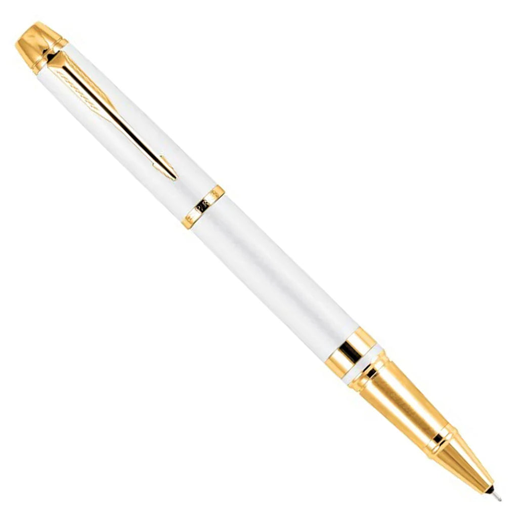 PARKER ODYSSEY WHITE GOLD TRIM ROLLER BALL PEN