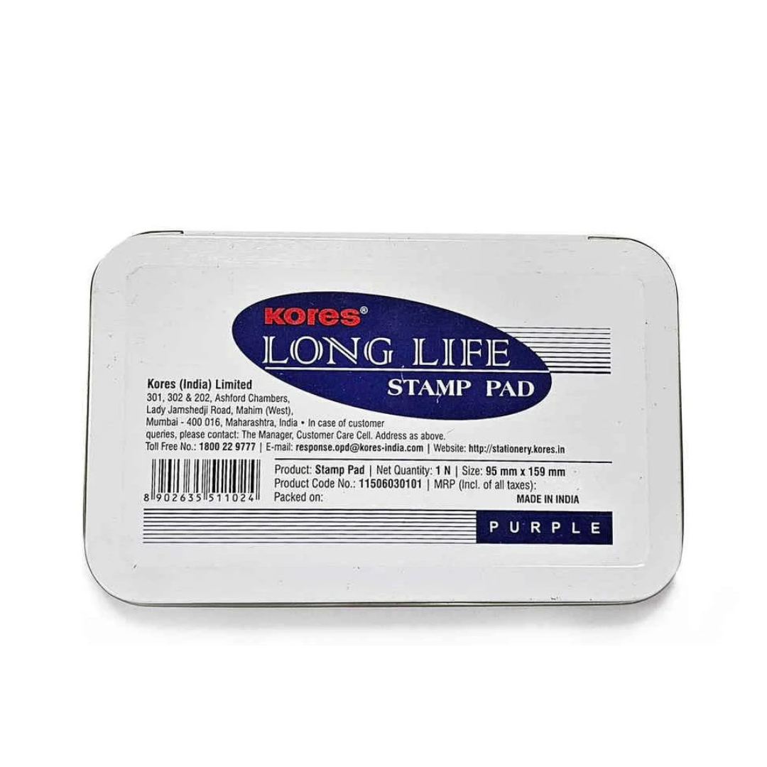 KORES STAMP PAD LONG LIFE LARGE PURPLE