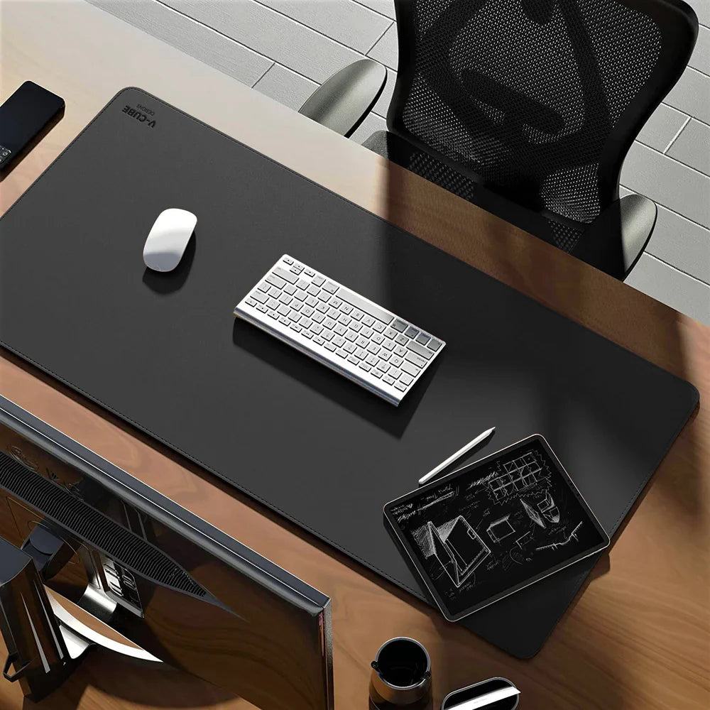 V-CUBE LEATHER DESK MAT BLACK