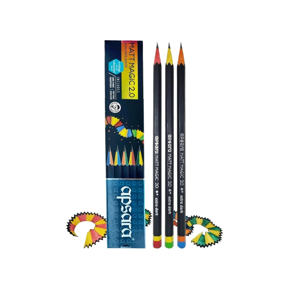 APSARA MATT MAGIC EXTRA DARK PENCILS PACK OF 10PCS