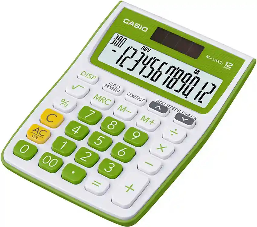 CASIO MJ 12VCB GREEN CALCULATOR