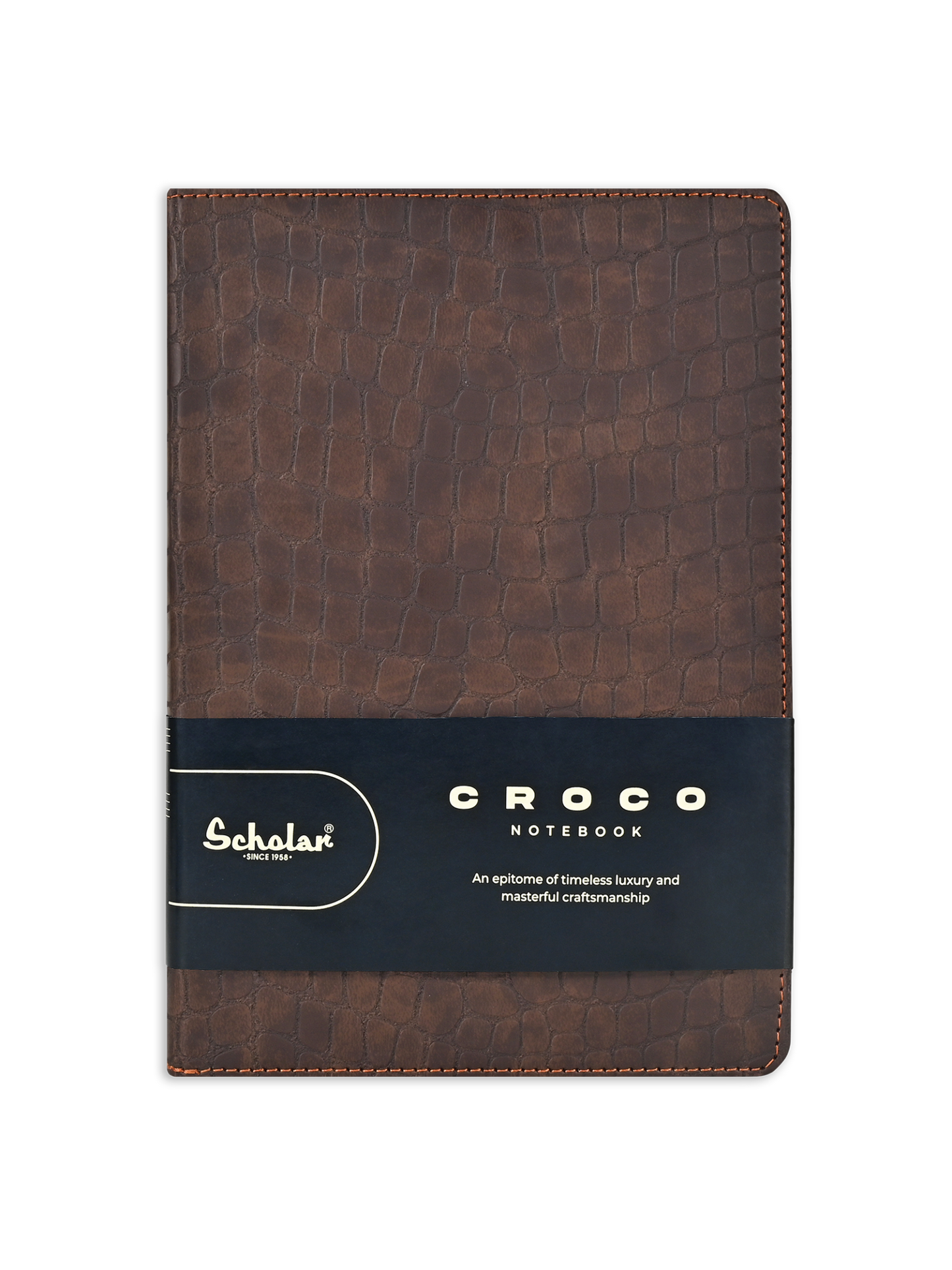 SCHOLAR CRC2 A5 CROCO NOTEBOOK - TAN