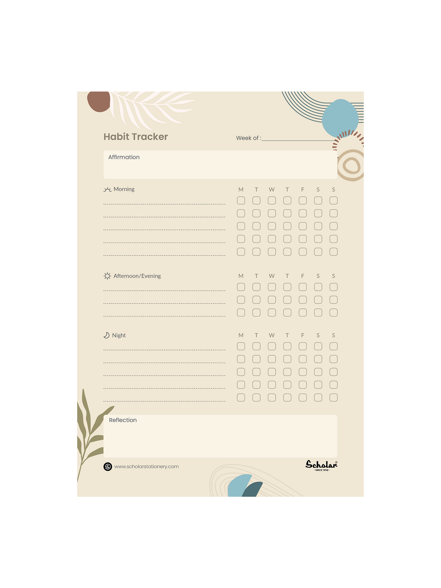 SCH HTWV A5 WEEKLY HABIT TRACKER VER 140