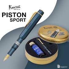 KAWECO 11000432 PISTON SPORT NAVY BLUE BOLD NIB FOUNTAIN PEN