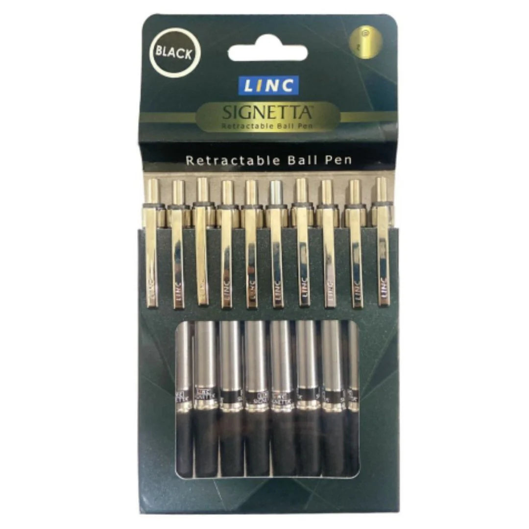 LINC SIGNETTA BALL PEN PACK OF 10 PCS - BLACK