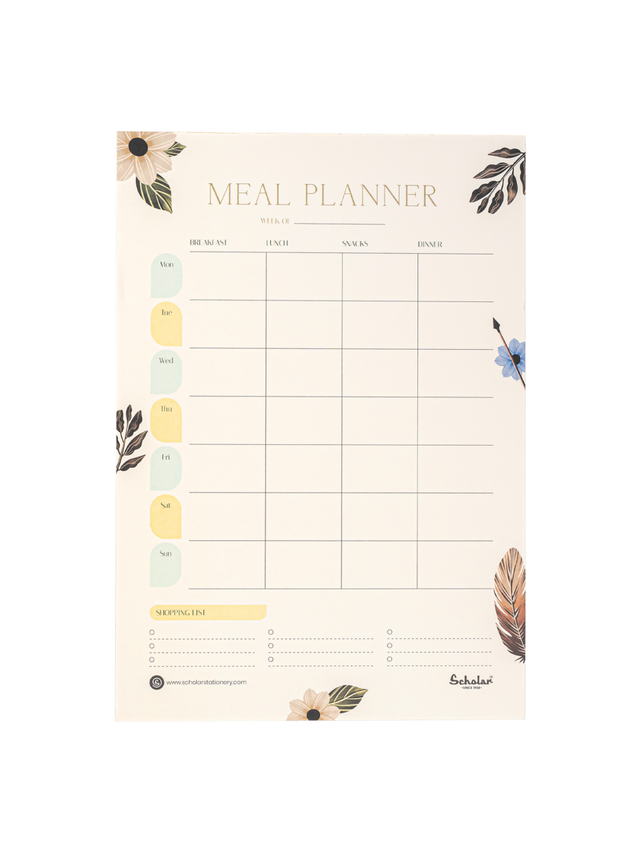 SCHOLAR MEL4V A4 MEAL PLANNER VERTICAL 50SHEET