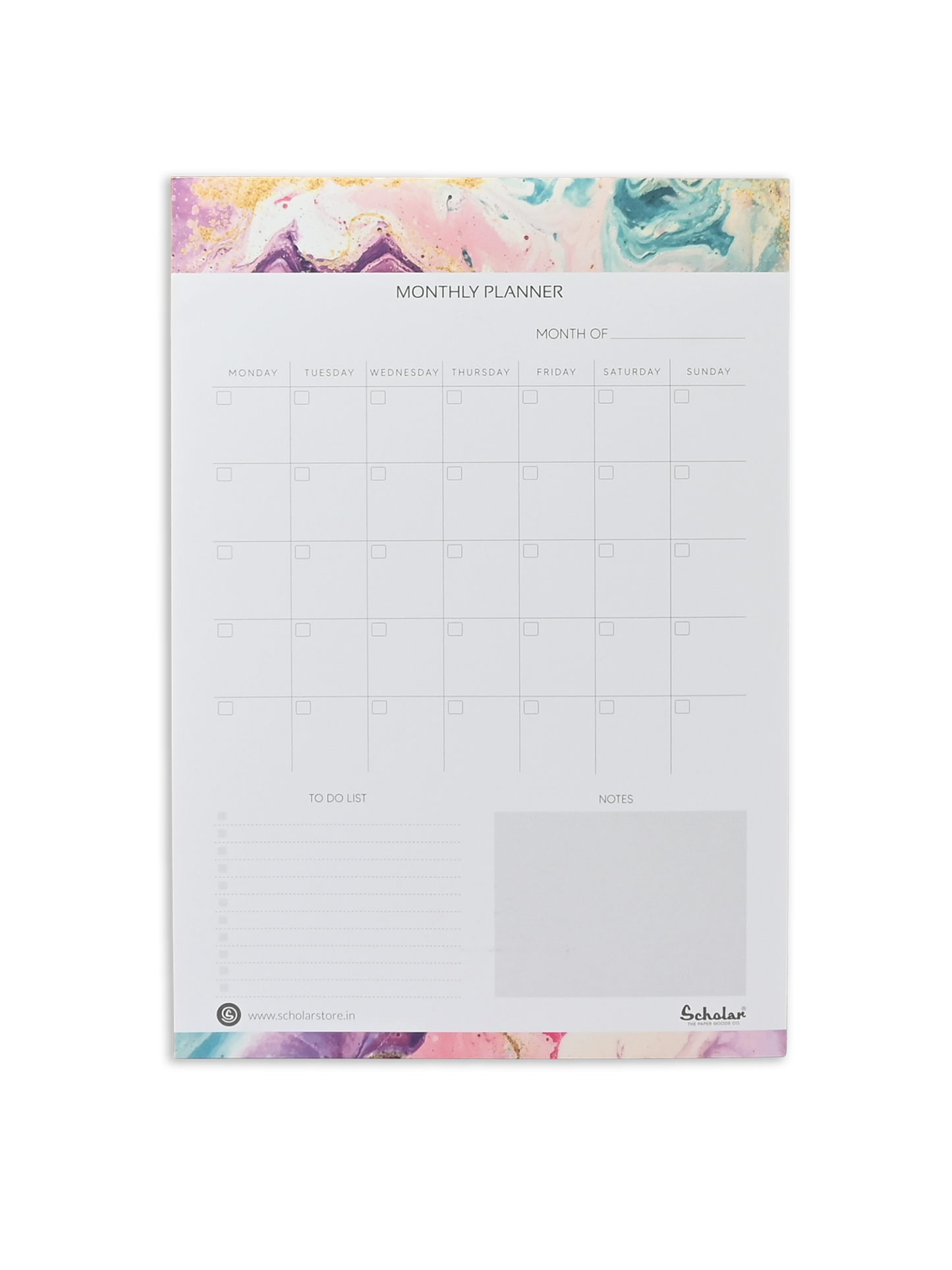 SCHOLAR MPL4V A4 MONTHLY PLANNER VERTICAL 24SHEET