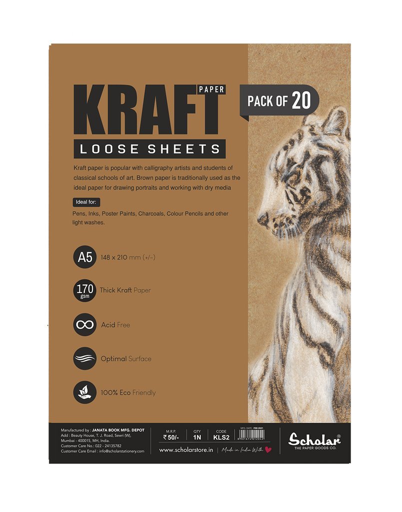 SCHOLAR KLS2 A5 KRAFT PAPRE LOOSE SHEET 20SHEET