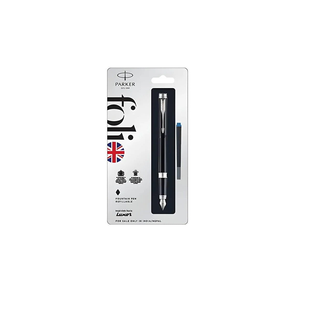 PARKER FOLIO STANDARD CHROME TRIM FOUNTAIN PEN