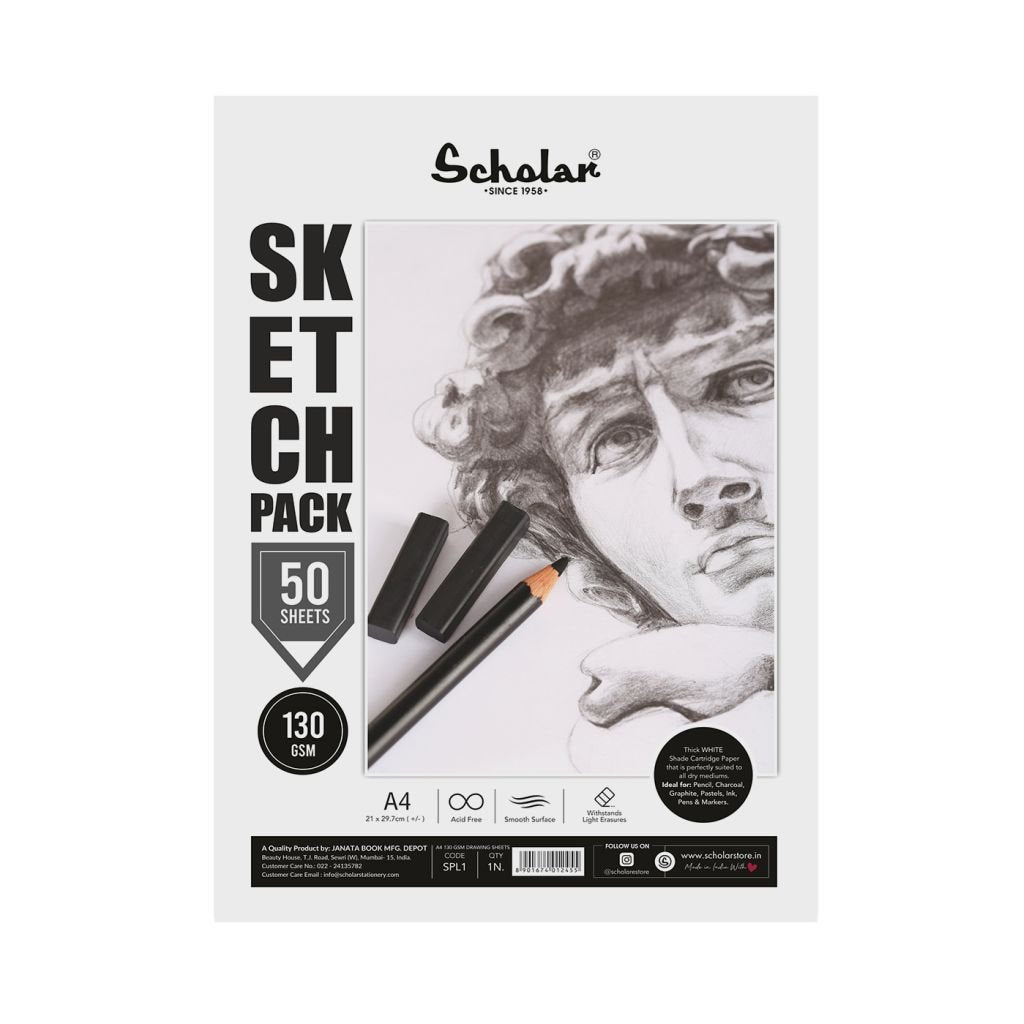 SCHOLAR SPL1 A4 SKETCH PACK 130GSM 50SHEET