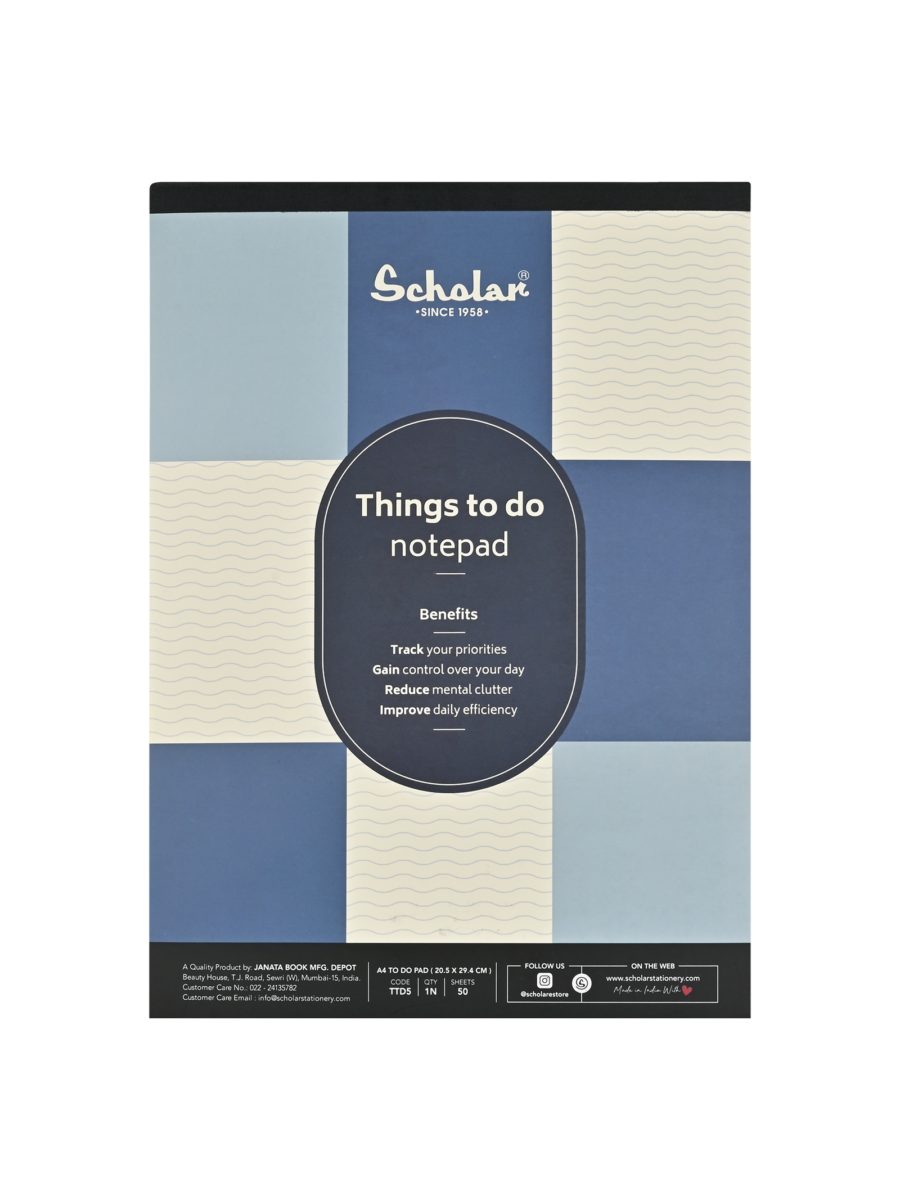 SCHOLAR TTDP A6 THINGS TO DO PAD PURPLE 50SHEET